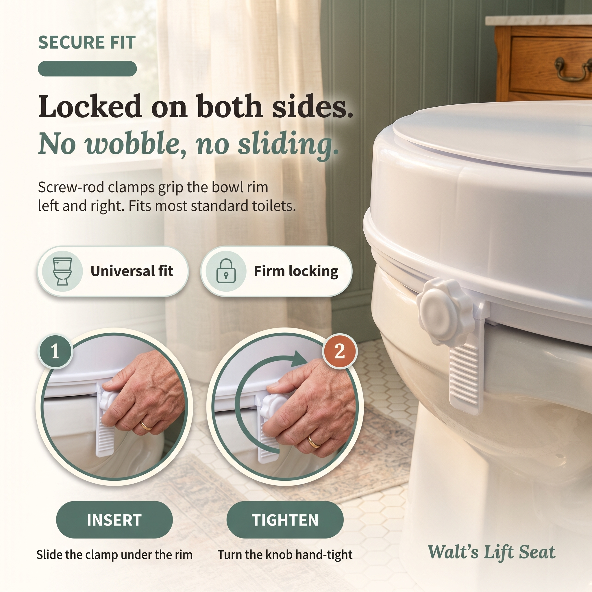 Walt's 4-Inch Raised Toilet Seat
