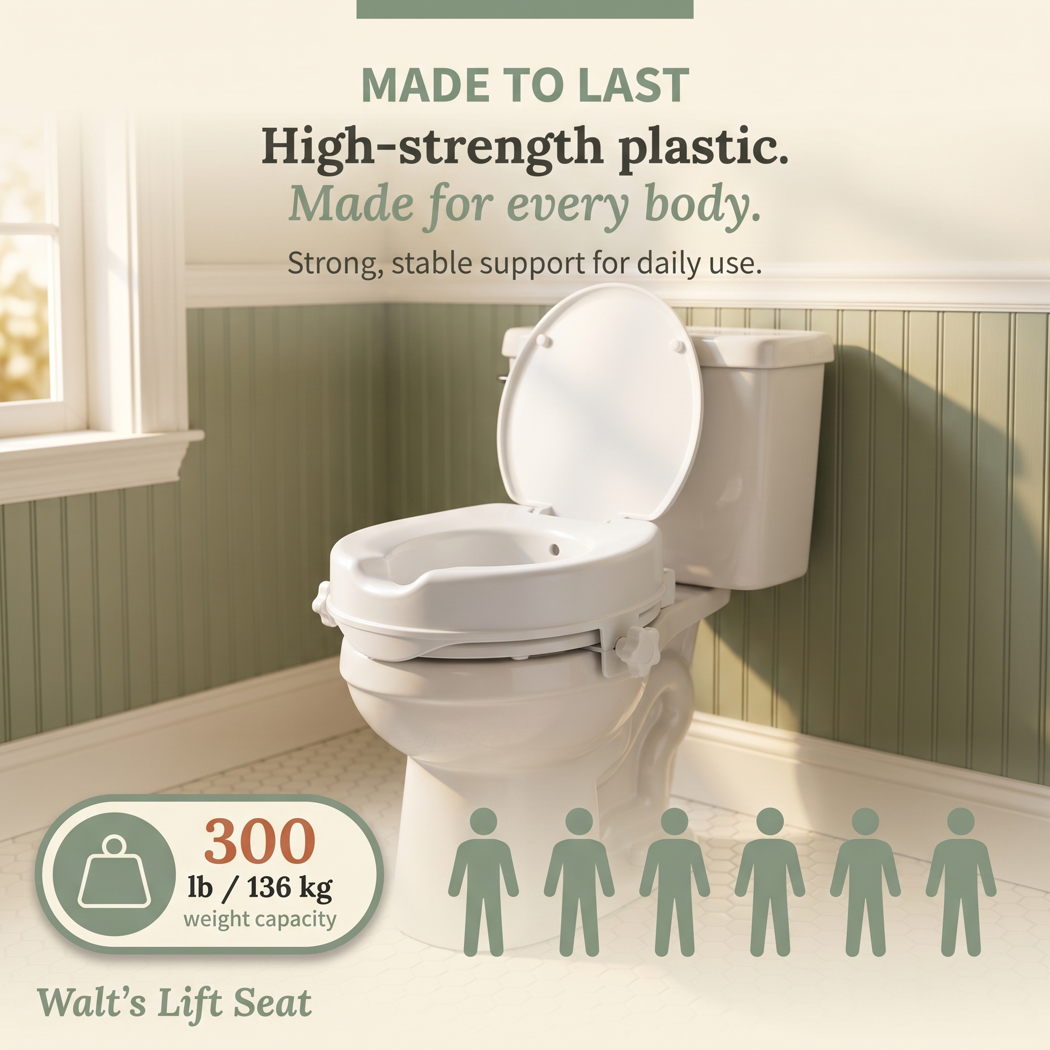 Walt's 4-Inch Raised Toilet Seat