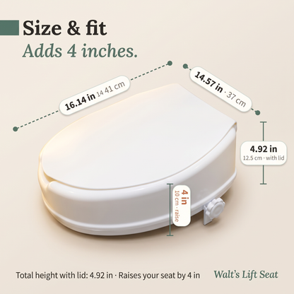 Walt's 4-Inch Raised Toilet Seat